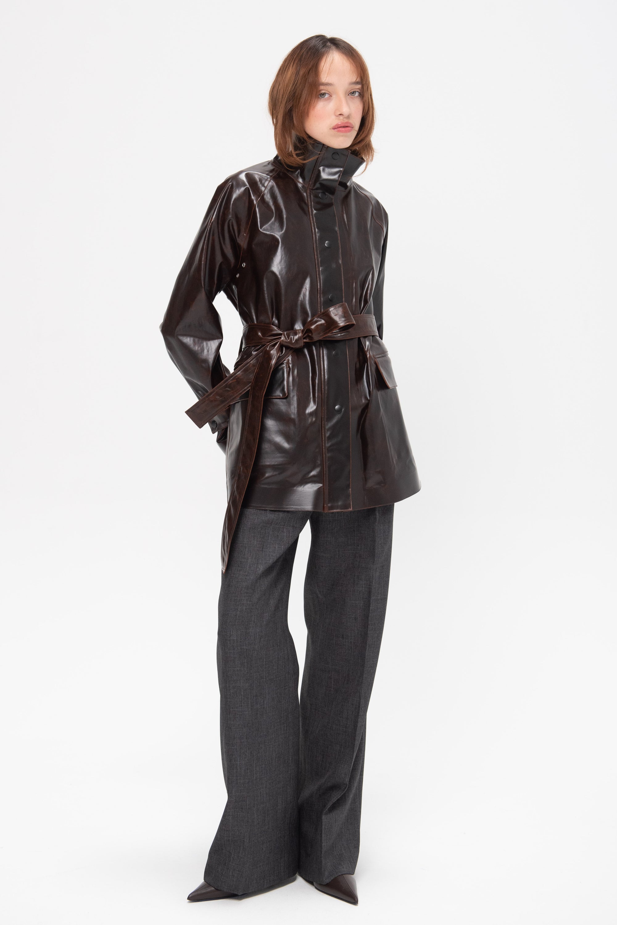 PROENZA SCHOULER - Finch Raincoat, Brown Black