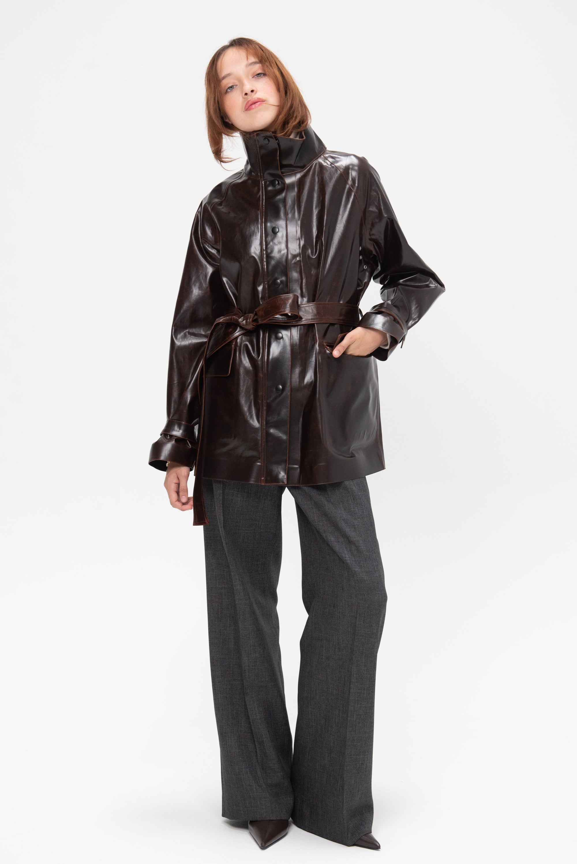 PROENZA SCHOULER - Finch Raincoat, Brown Black