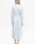 Hannah Dress in Stripe Silk Twill, Pale Blue Multi Stripe