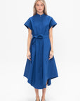 Walker Dress in Eco Poplin, Blue