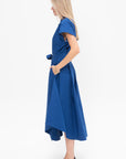 Walker Dress in Eco Poplin, Blue