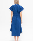 Walker Dress in Eco Poplin, Blue