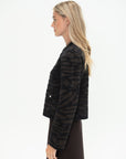 PROENZA SCHOULER WHITE LABEL - Josephine Jacket in Brushed Knit, Hickory-Black