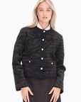 PROENZA SCHOULER WHITE LABEL - Josephine Jacket in Brushed Knit, Hickory-Black