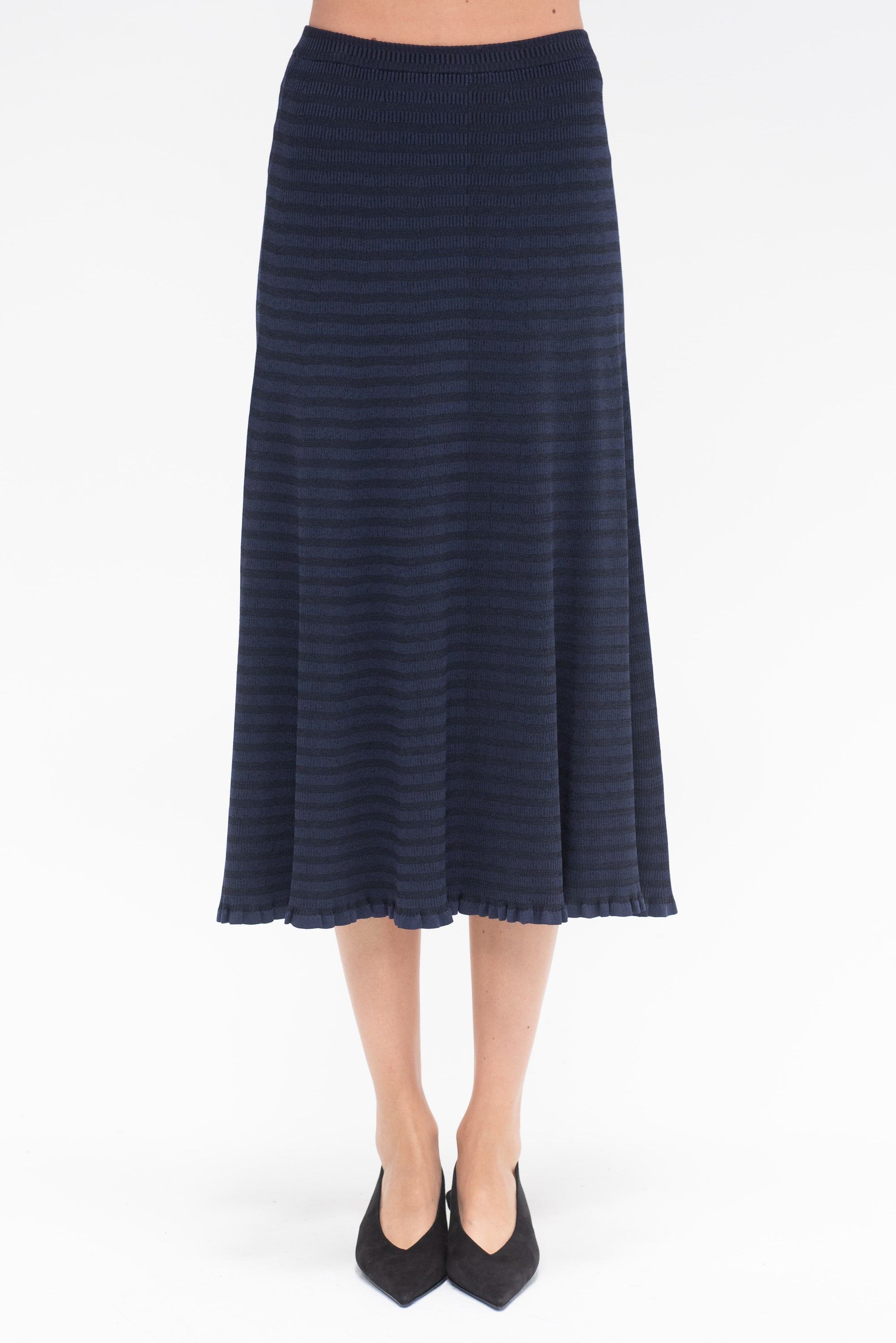 PROENZA SCHOULER WHITE LABEL - Stina Skirt in Geo Knits, Navy-Black