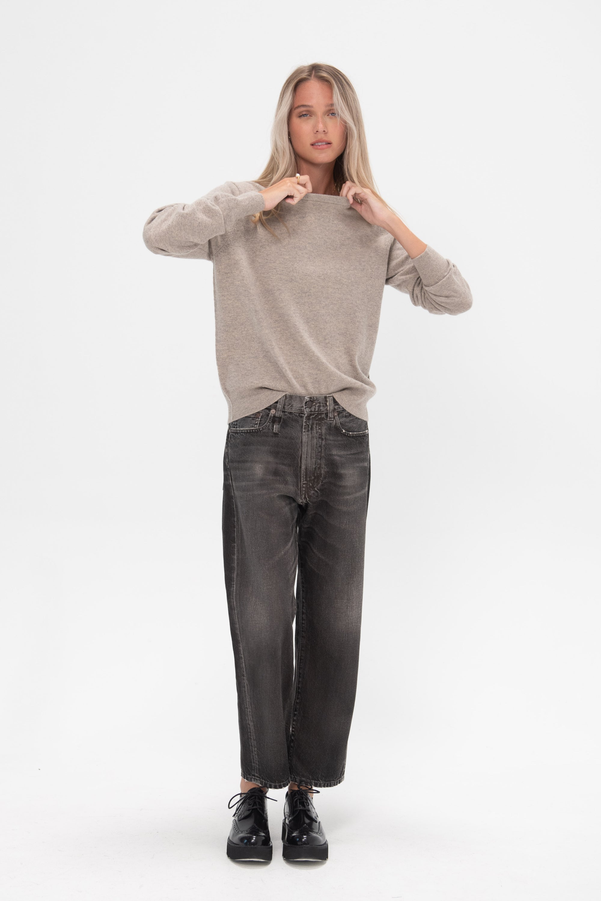 R13 - Boyfriend Jean, Mud Grey