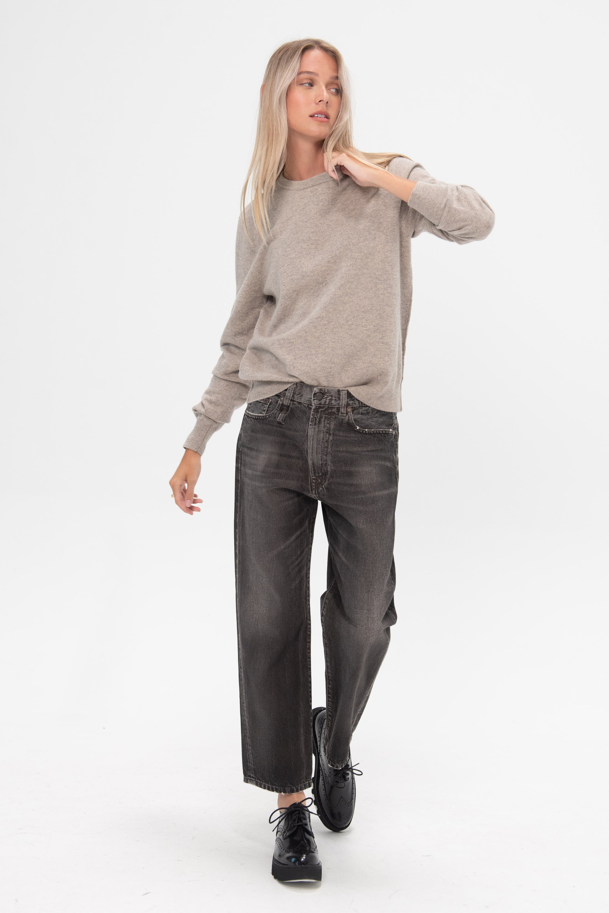 R13 - Boyfriend Jean, Mud Grey