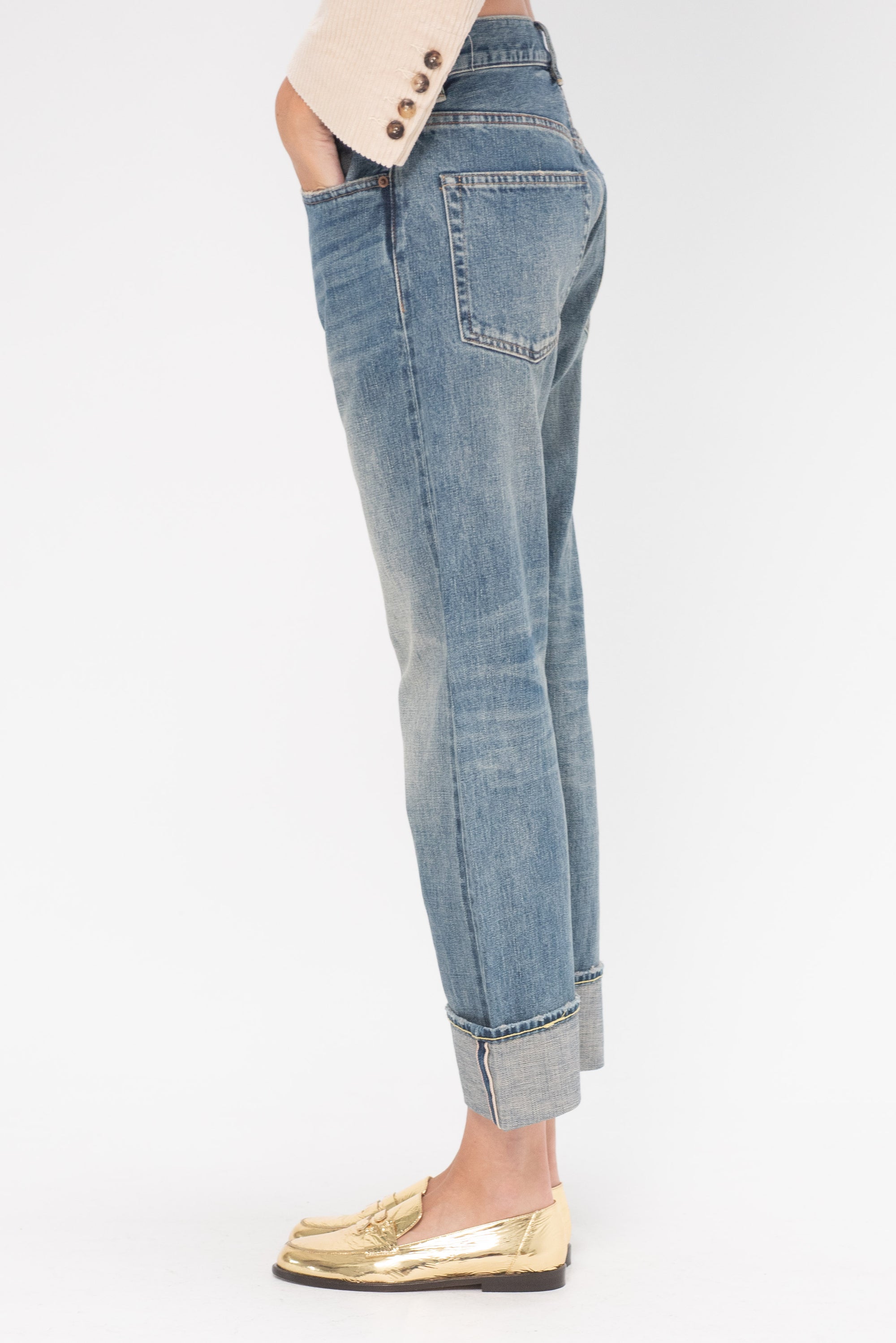 R13 - Boyfriend Jean, Aspen Selvedge Blue