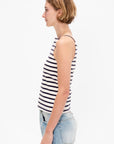 Halter Stripe Tee, Ecru & Navy