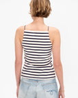 Halter Stripe Tee, Ecru & Navy