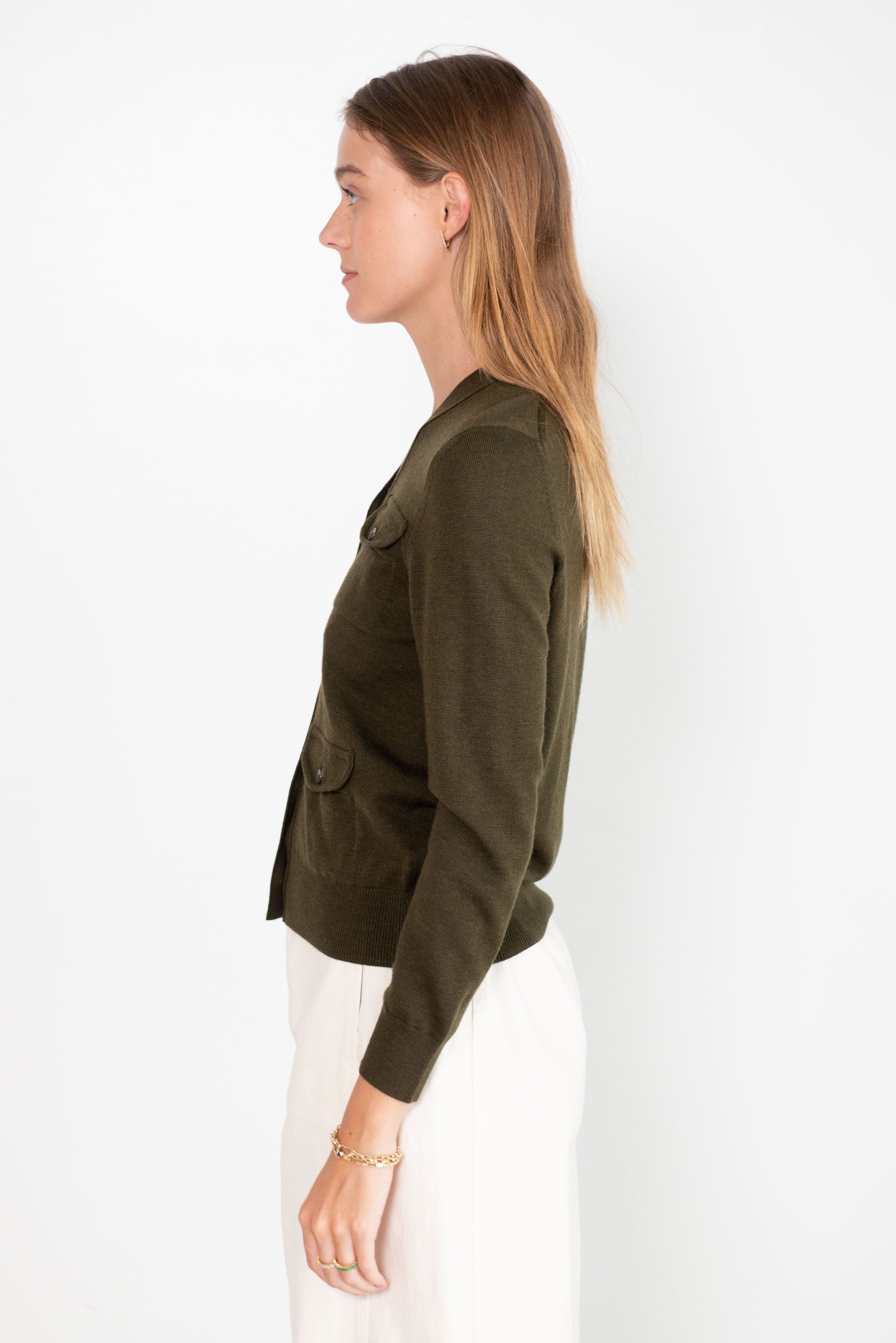 VERSE CARDIGAN, OLIVE