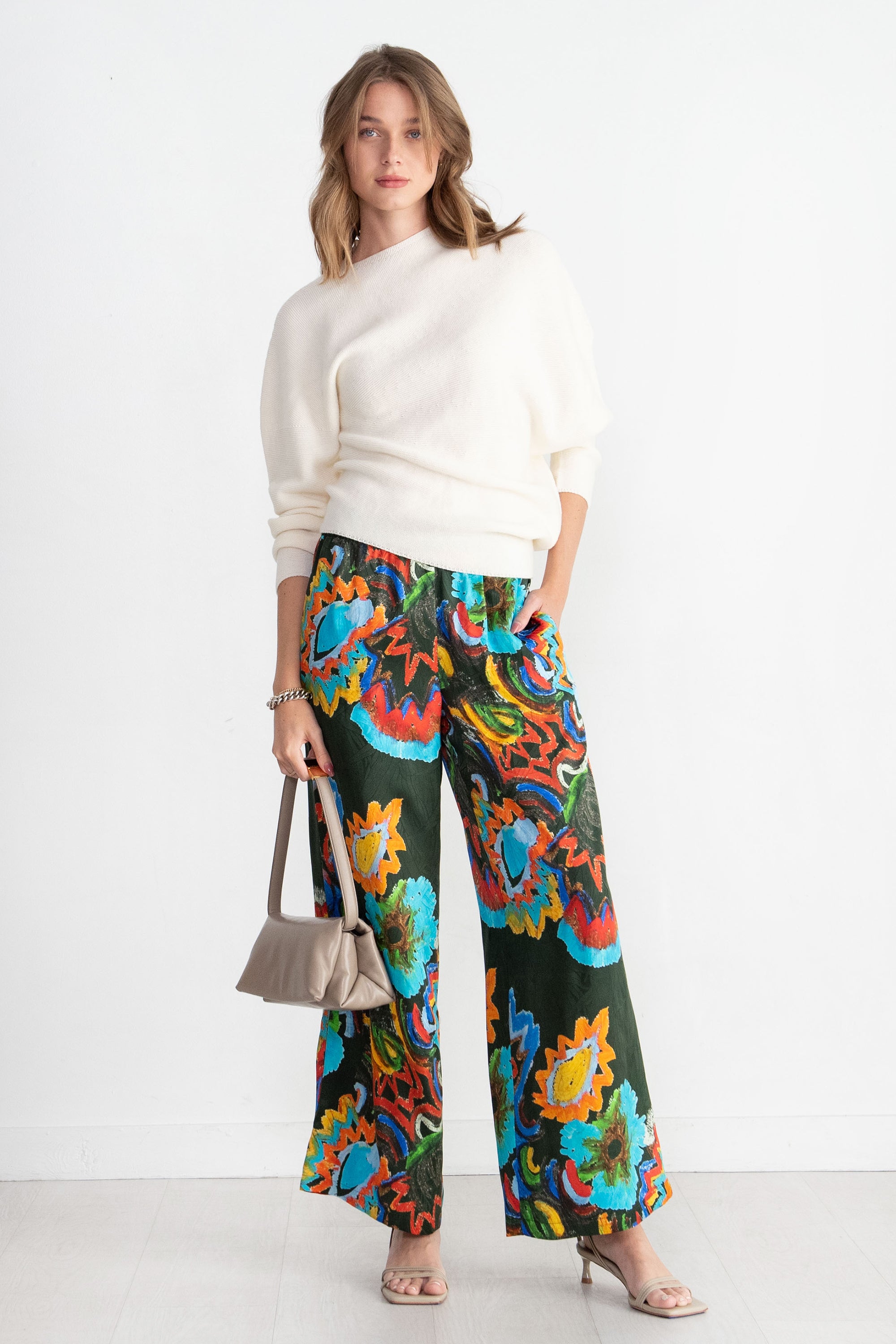 RIANNA + NINA - Paradeisos Pants Melina Silk, Coralli Green