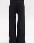 Pintuck Wide Flared Pant, Black