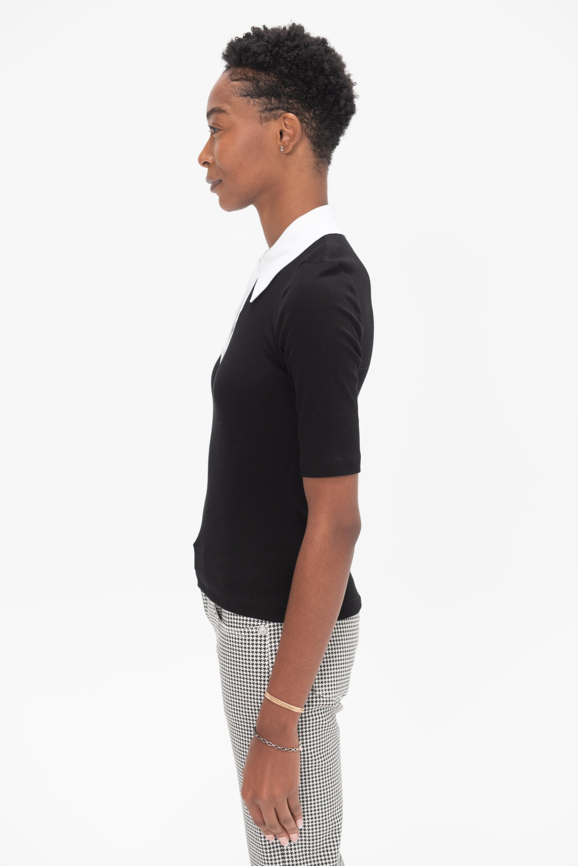 ROSETTA GETTY - Polo T-Shirt, Black &amp; White