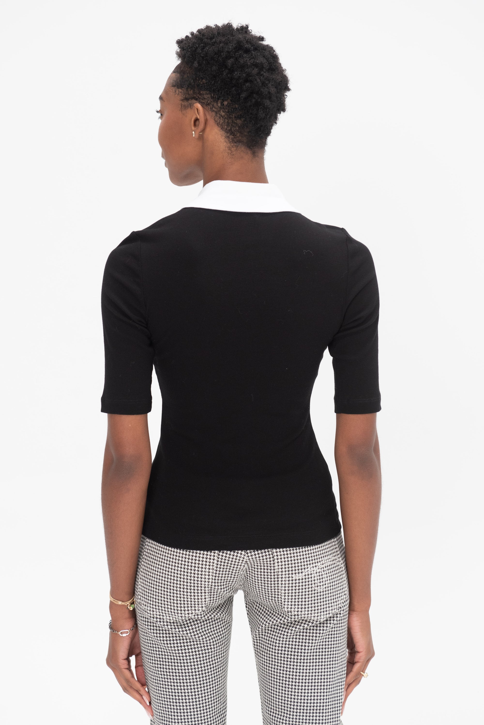 ROSETTA GETTY - Polo T-Shirt, Black &amp; White