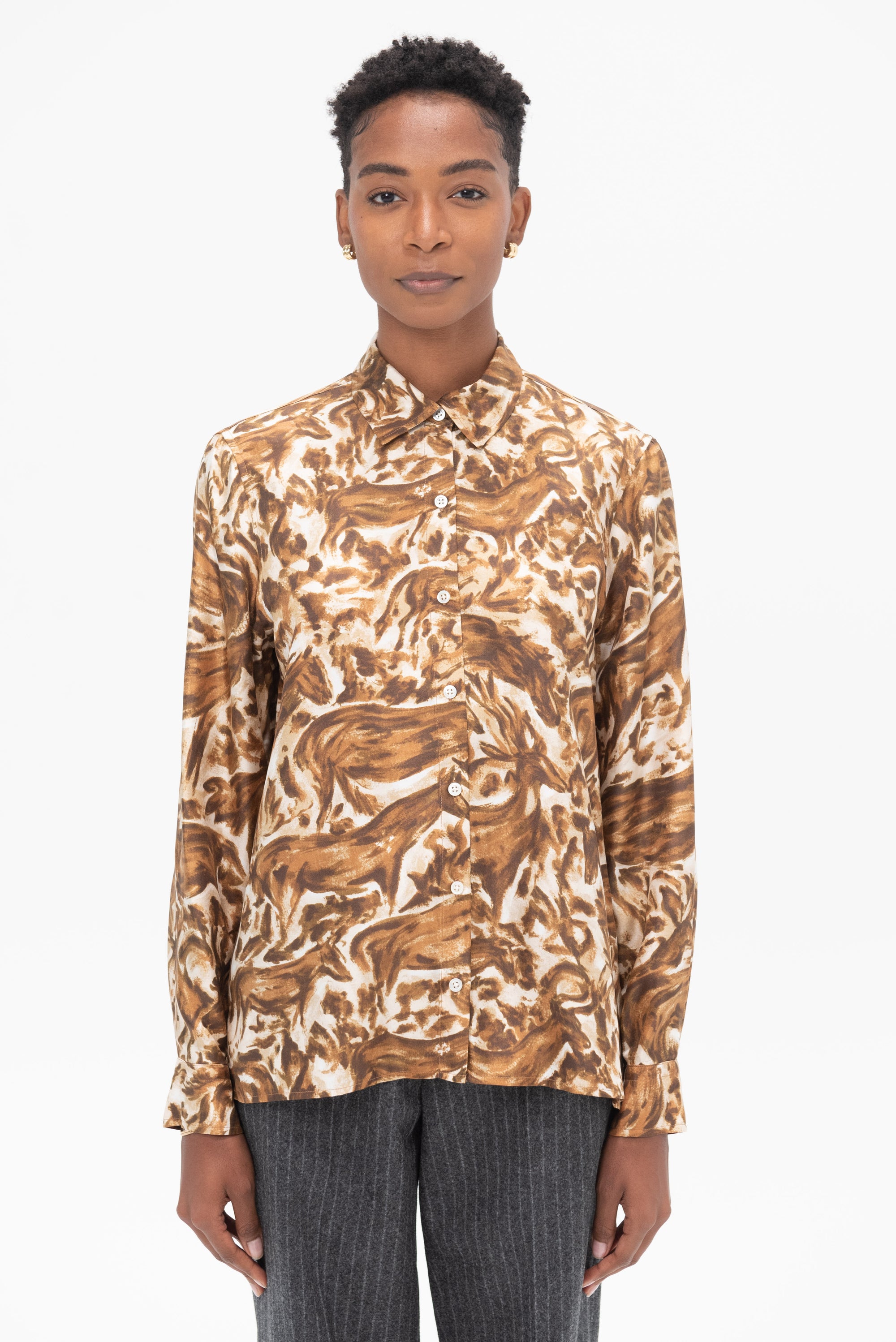 ROSETTA GETTY - Relaxed Shirt, Brown