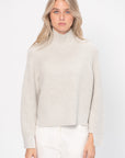 Ribbed Paneled Turtleneck, Fog