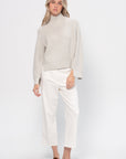 Ribbed Paneled Turtleneck, Fog