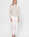 Ribbed Paneled Turtleneck, Fog