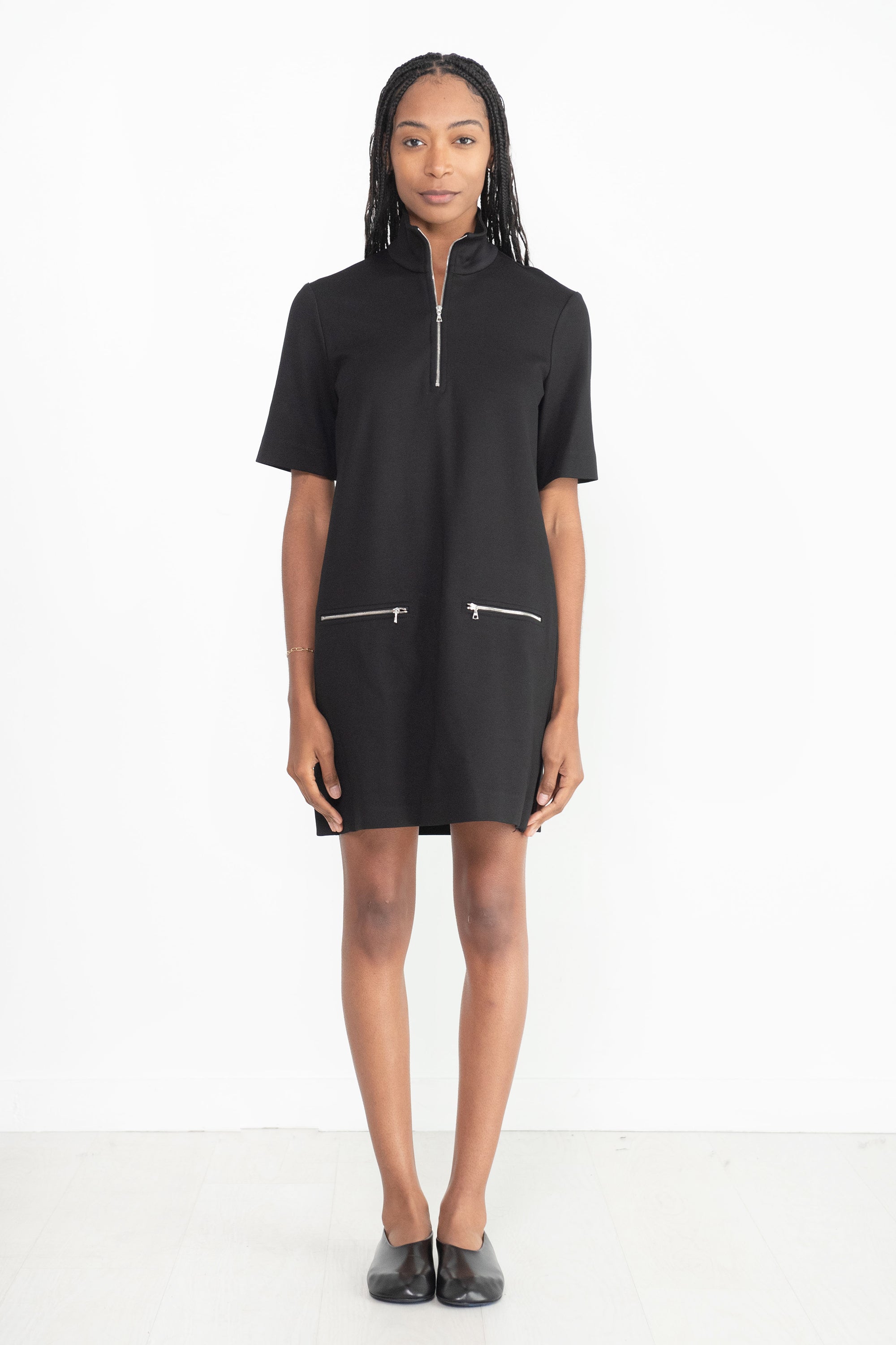 ROSETTA GETTY - Zip Up Shift Dress, Black