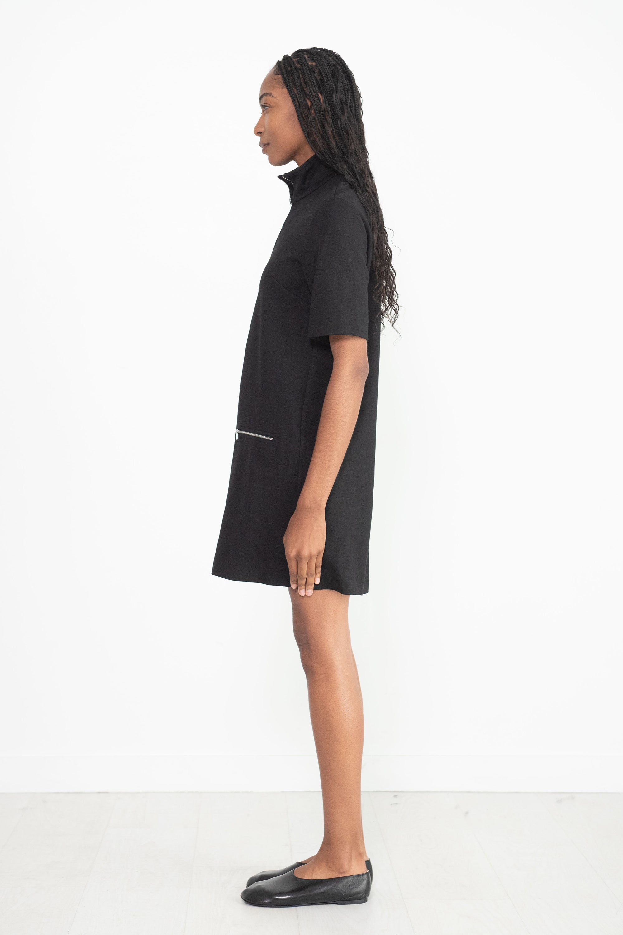 ROSETTA GETTY - Zip Up Shift Dress, Black