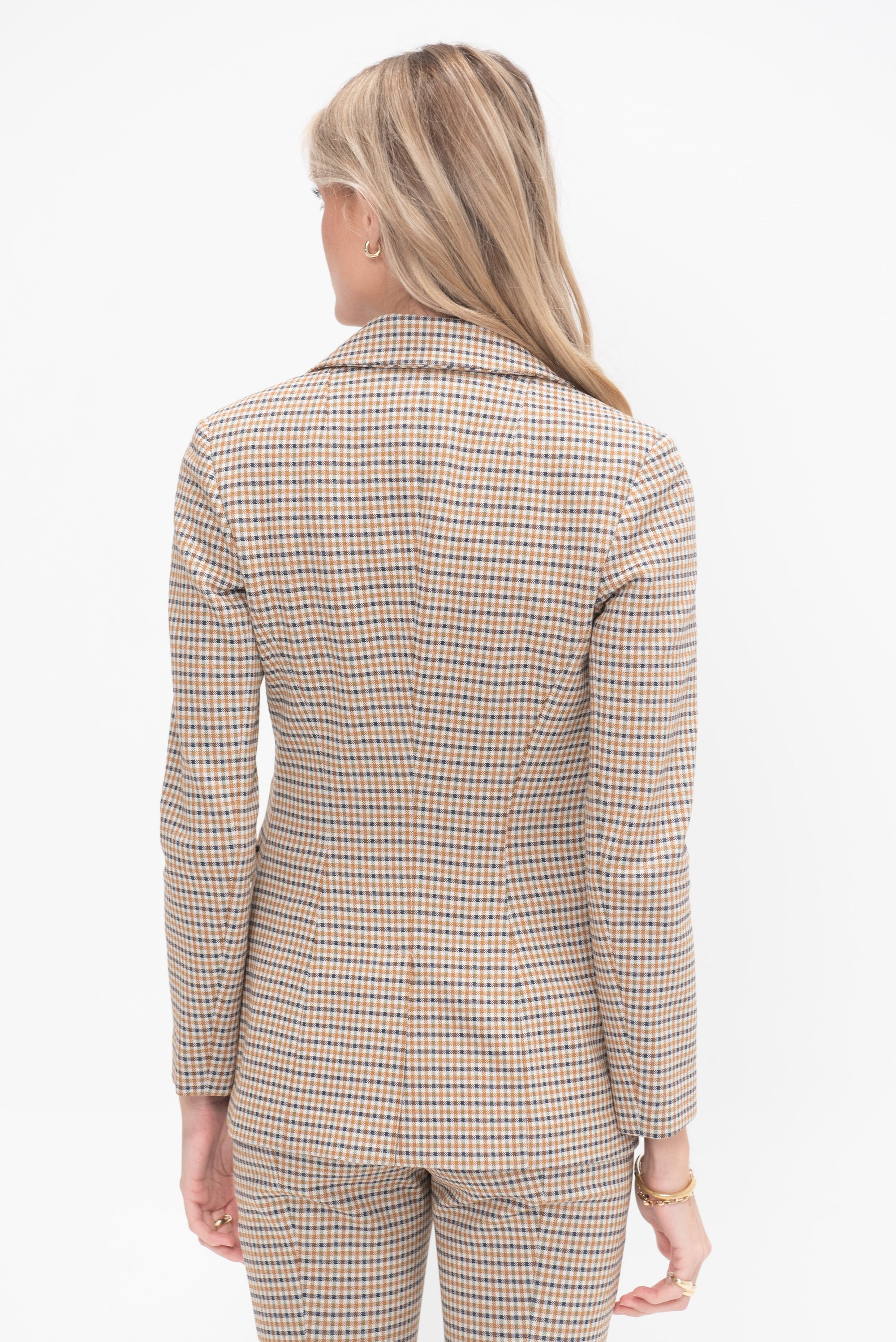 Peak Label Jacket Houndstooth Plaid, Multi