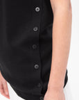 Sleeveless Top Side Buttons, Black