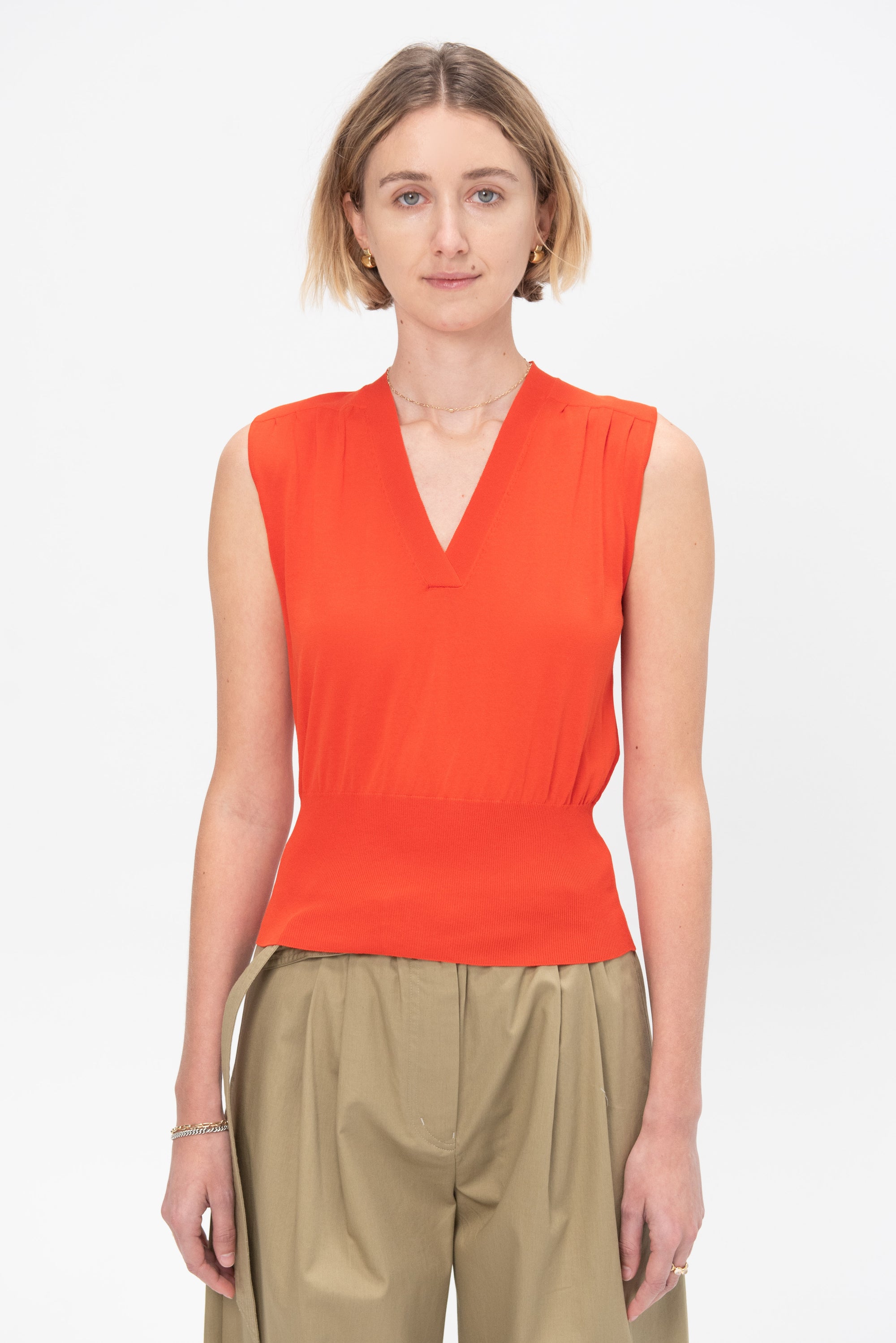 Sleeveless Gathered Top