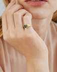 SAUER - Heart Ring, Green Tourmaline