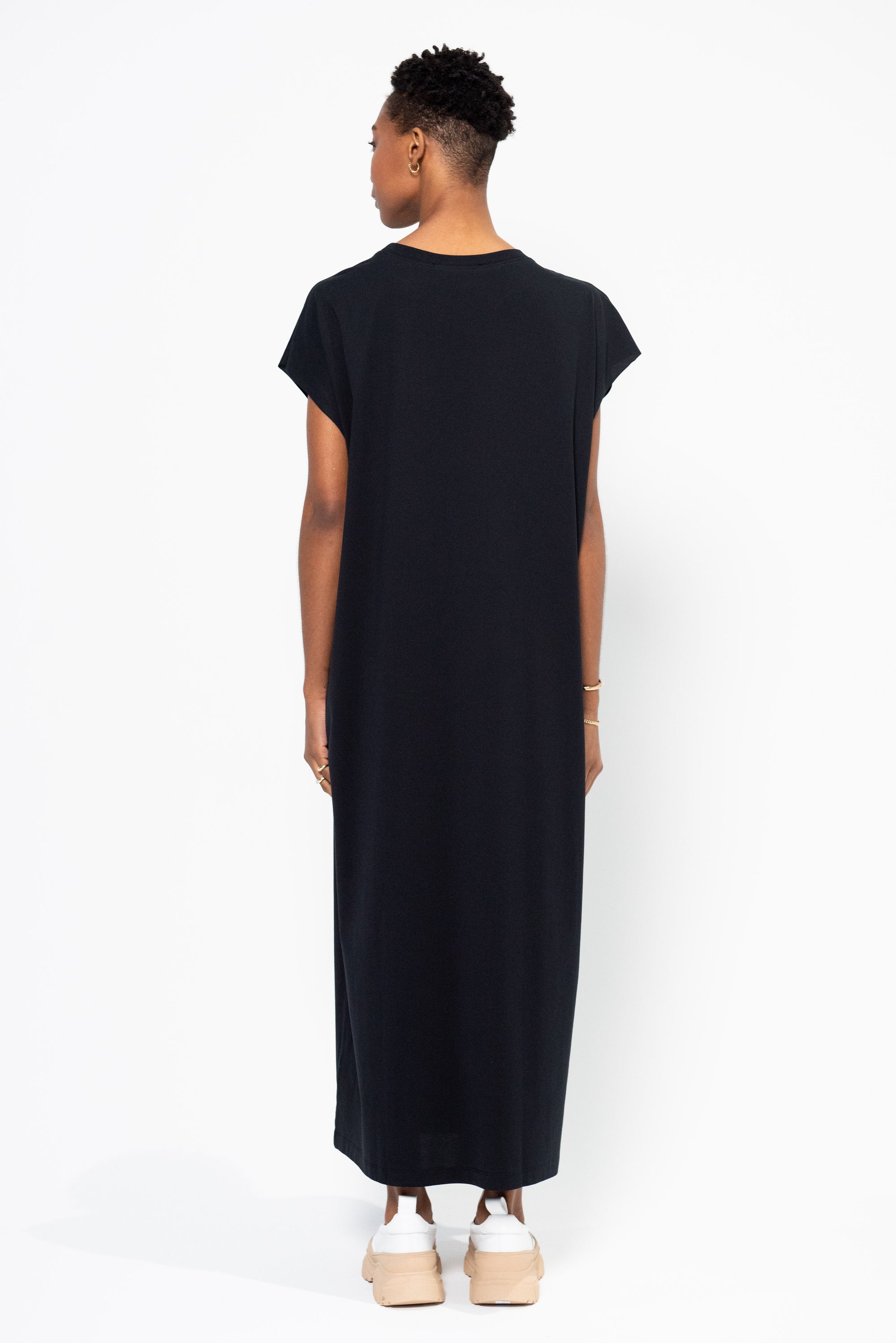 Cotton Jersey Dress, Black