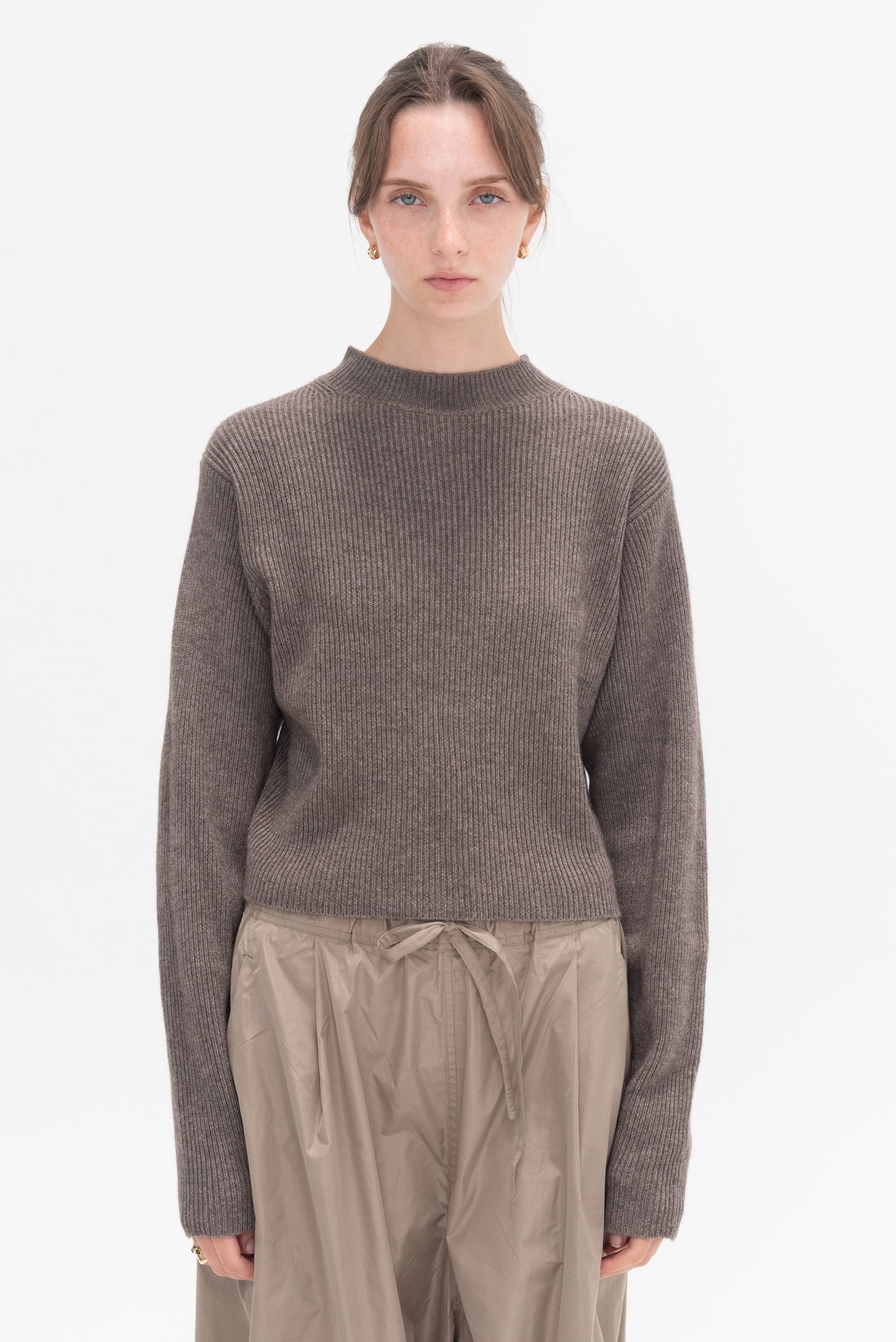 SOFIE D'HOORE - Montana Ribbed Sweater, Taupe Melange