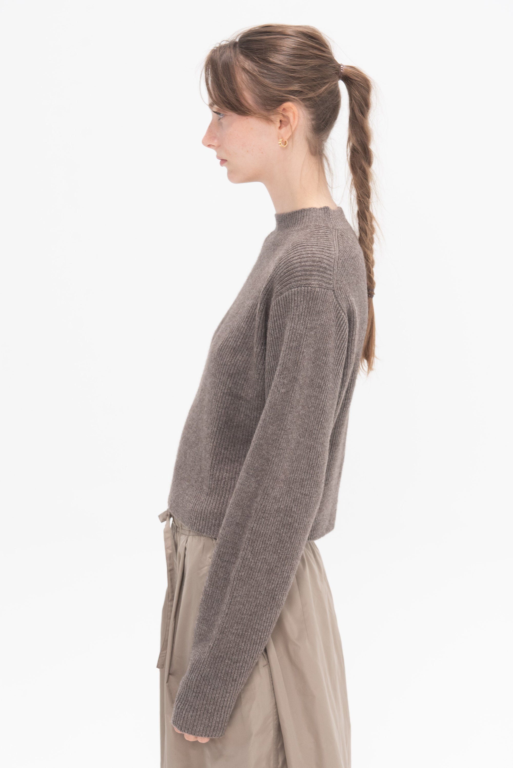 SOFIE D'HOORE - Montana Ribbed Sweater, Taupe Melange