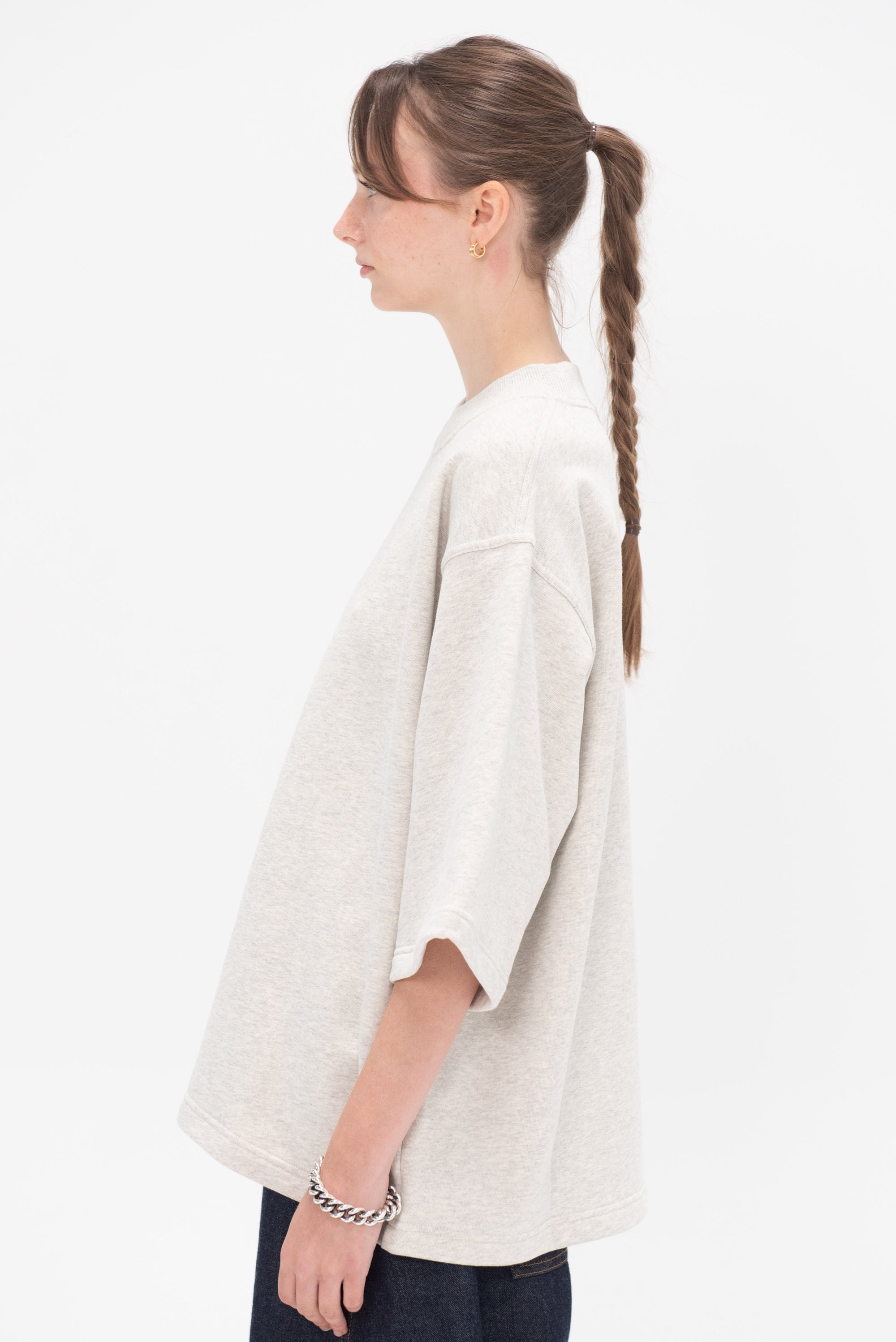 SOFIE D&#39;HOORE - Thebe Short Sleeved Sweatshirt, Pearl Melange