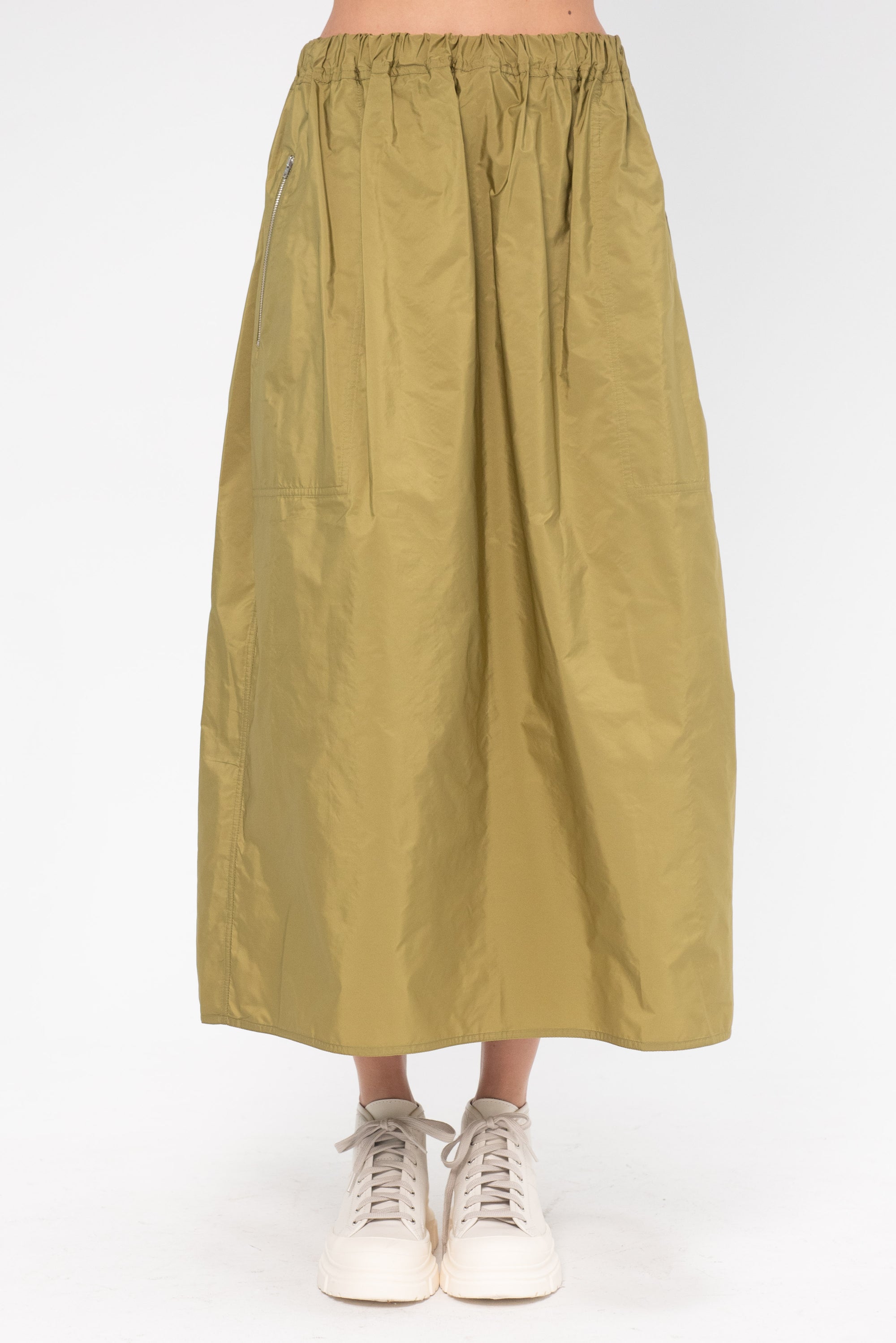 SOFIE D'HOORE - Long Taffeta Skirt, Olive