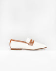 Essenziale Raffia Loafer, White & Brown