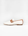 Essenziale Raffia Loafer, White & Brown