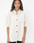 STUDIO NICHOLSON - Lant Short Sleeve Boxy Shirt, Ice