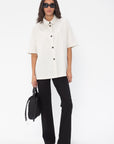 STUDIO NICHOLSON - Lant Short Sleeve Boxy Shirt, Ice