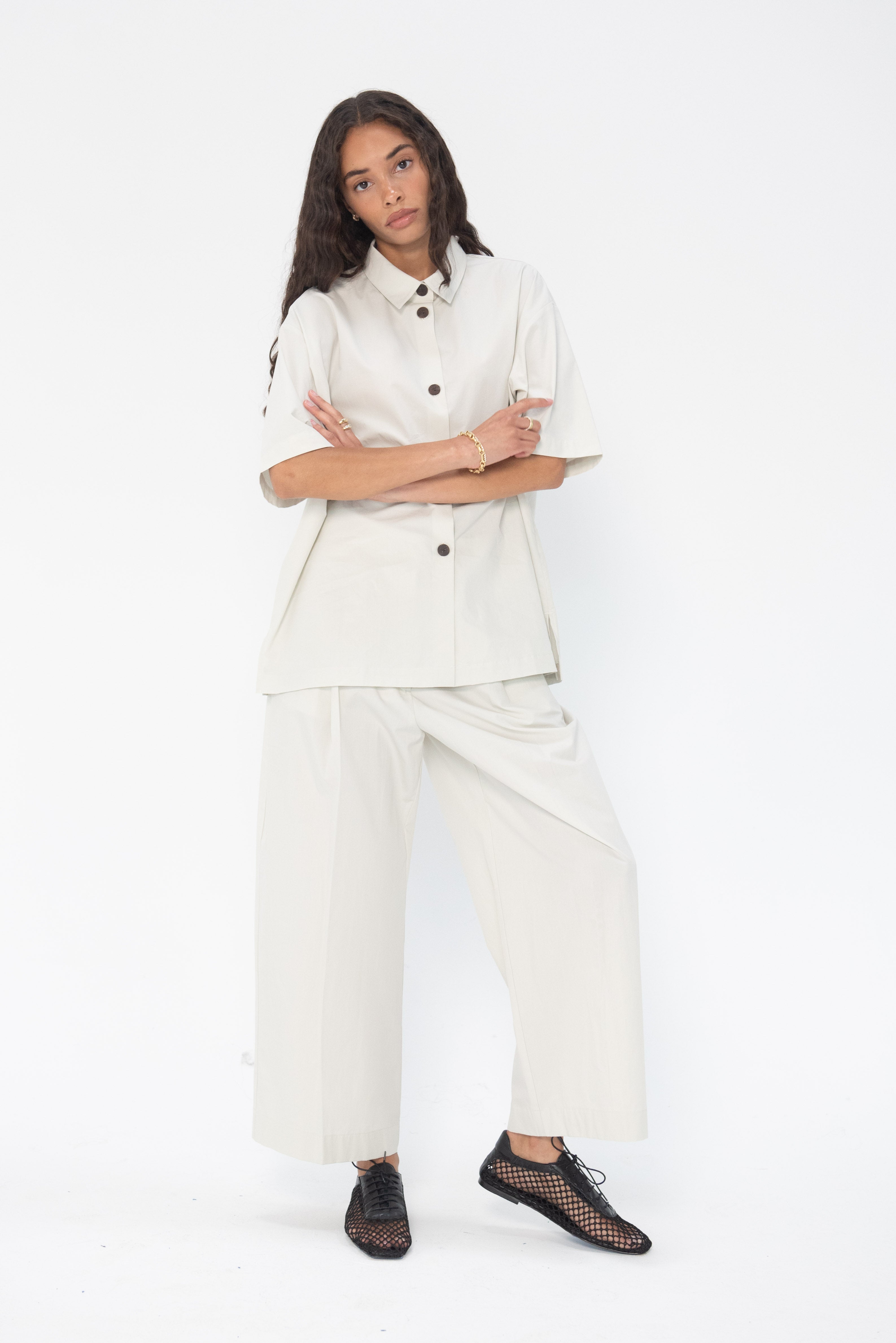 Volume Pleats Pants Ice - Studio Nicholson | Kick Pleat