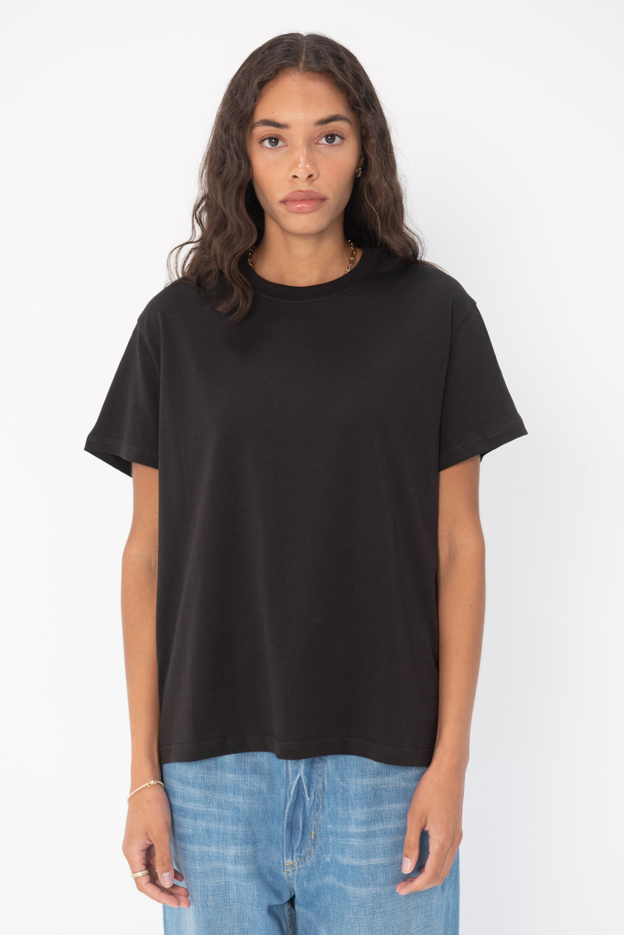 STUDIO NICHOLSON - Marine Perfect Tee, Black Grape