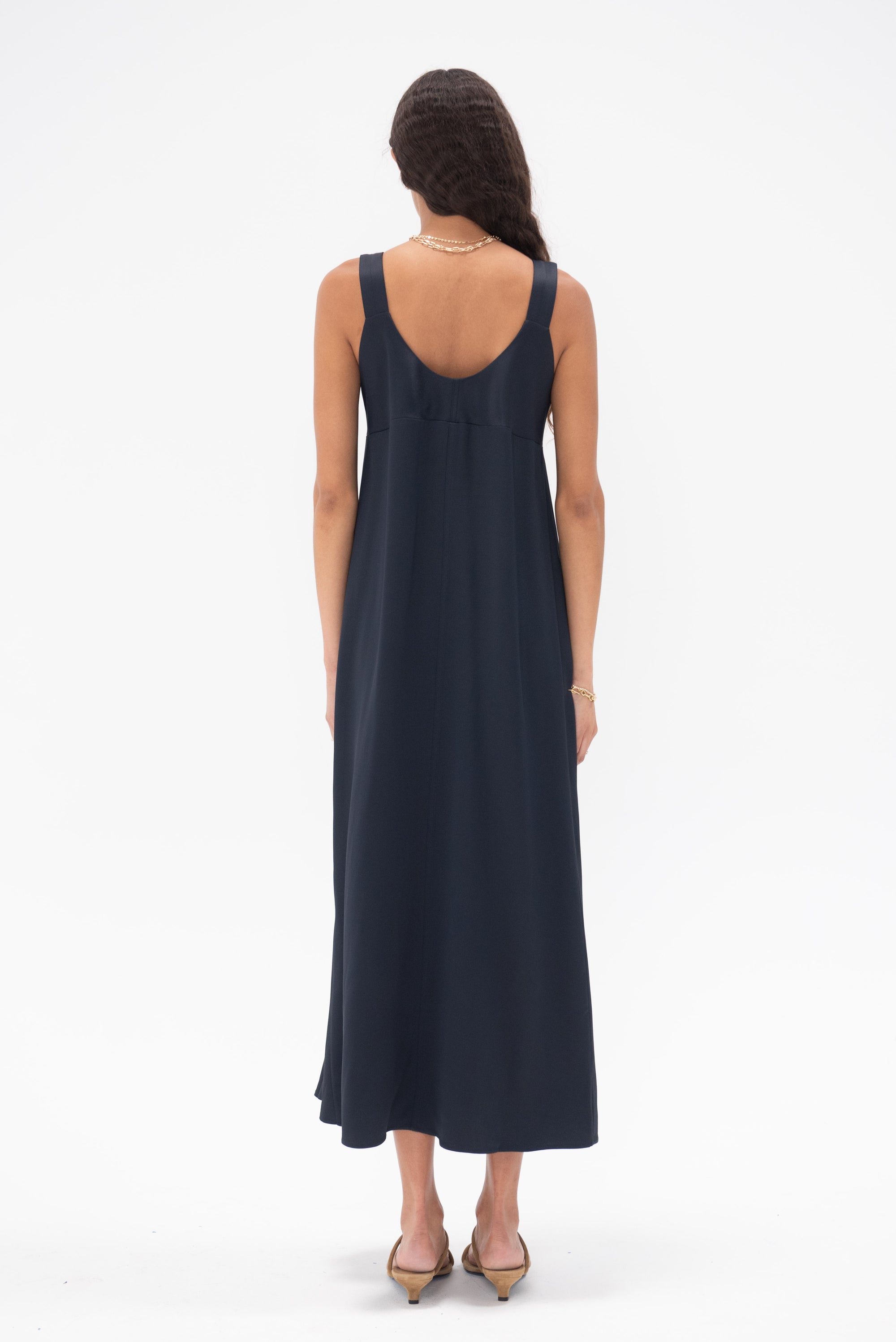 STUDIO NICHOLSON - Wylie Asymmetric Slip Dress, Black Ink