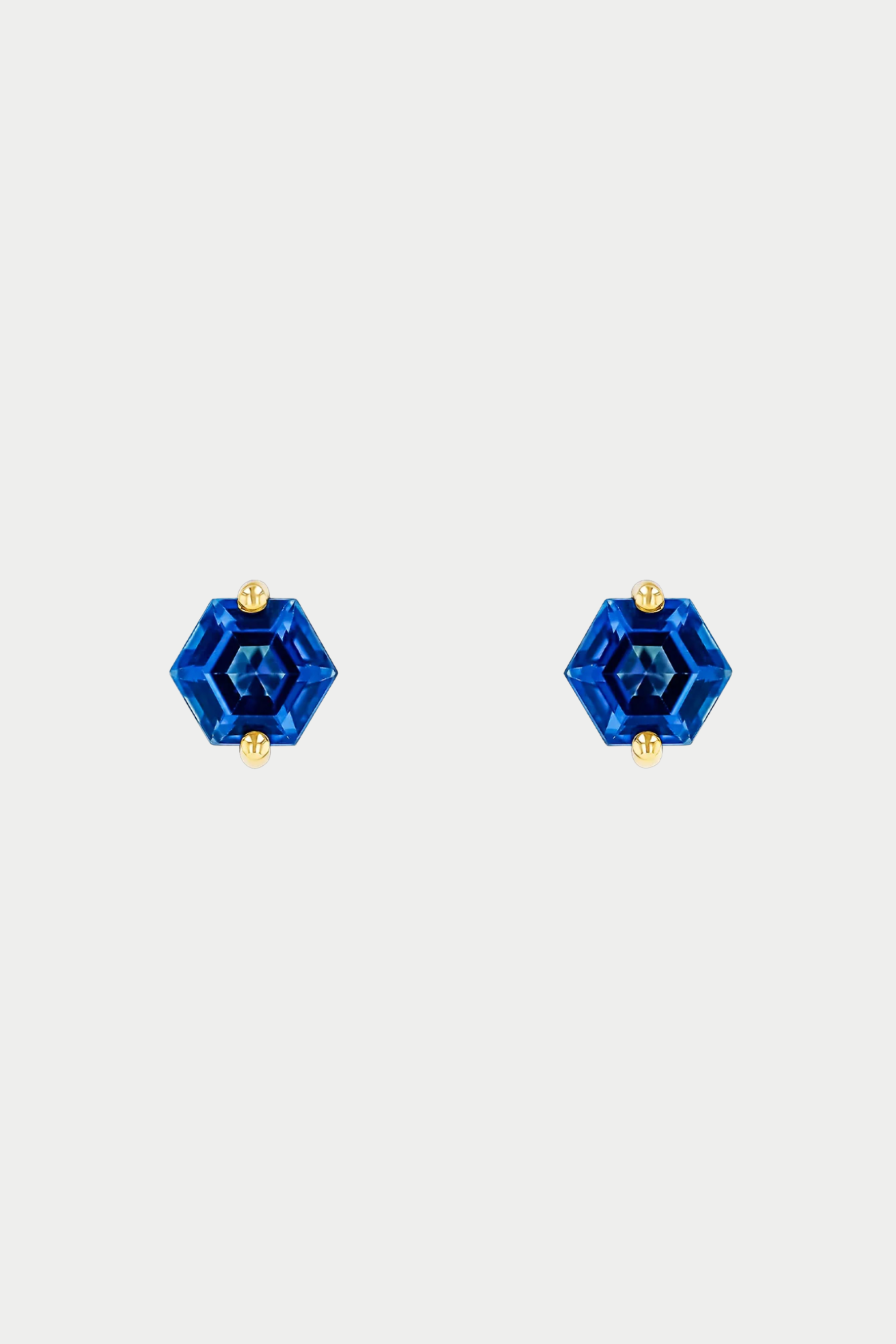 SUZANNE KALAN - Amalfi Hexagon Studs, English Blue Topaz