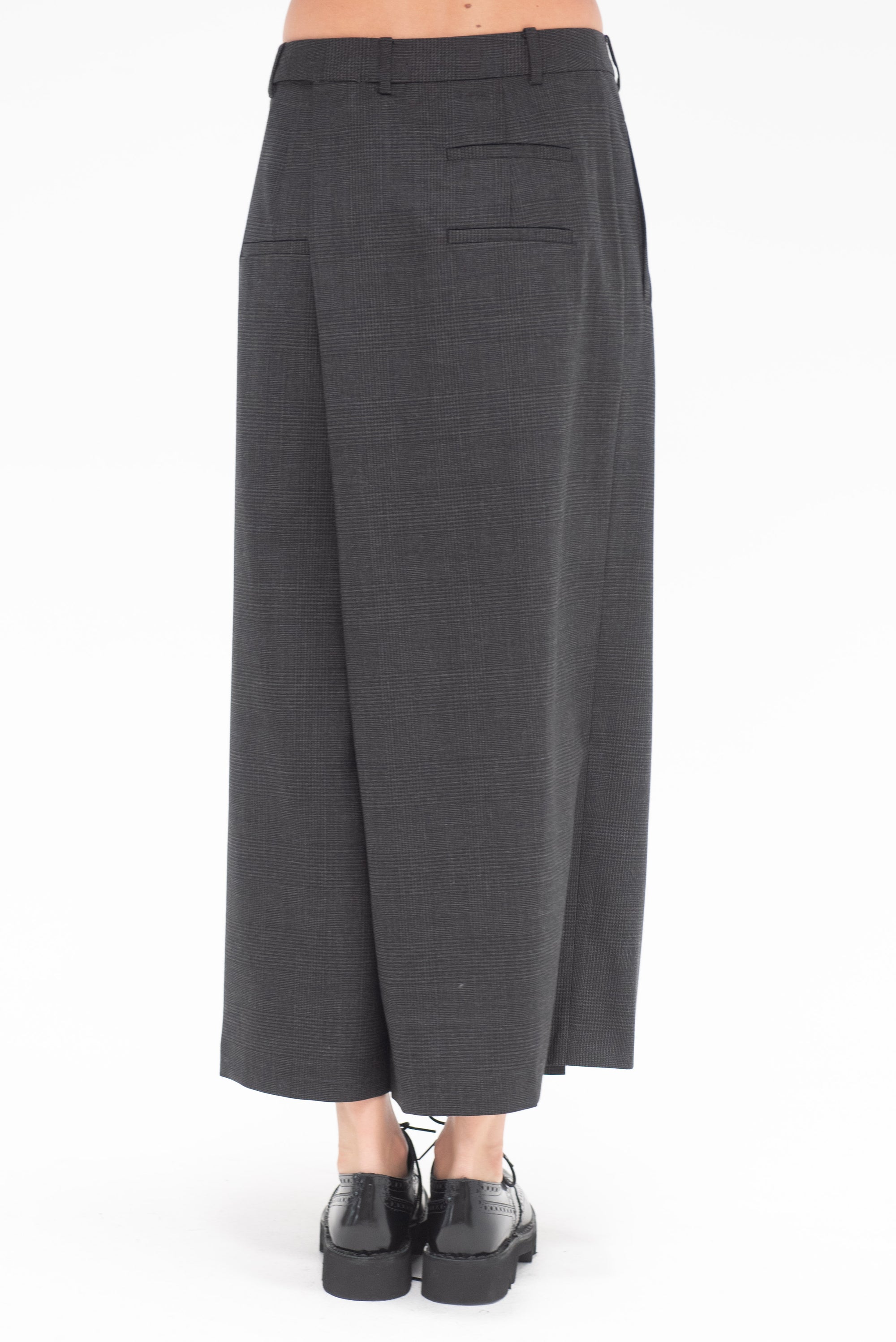 TIBI - Adler Glenplaid Wrap Pant, Grey Multi