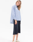 TIBI - Striped Shirting Gabe Oversized Shirt, Blue Multi