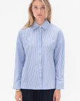 TIBI - Striped Shirting Gabe Oversized Shirt, Blue Multi