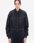 TIBI - Eco Nylon Cropped Bomber, Midnight Navy