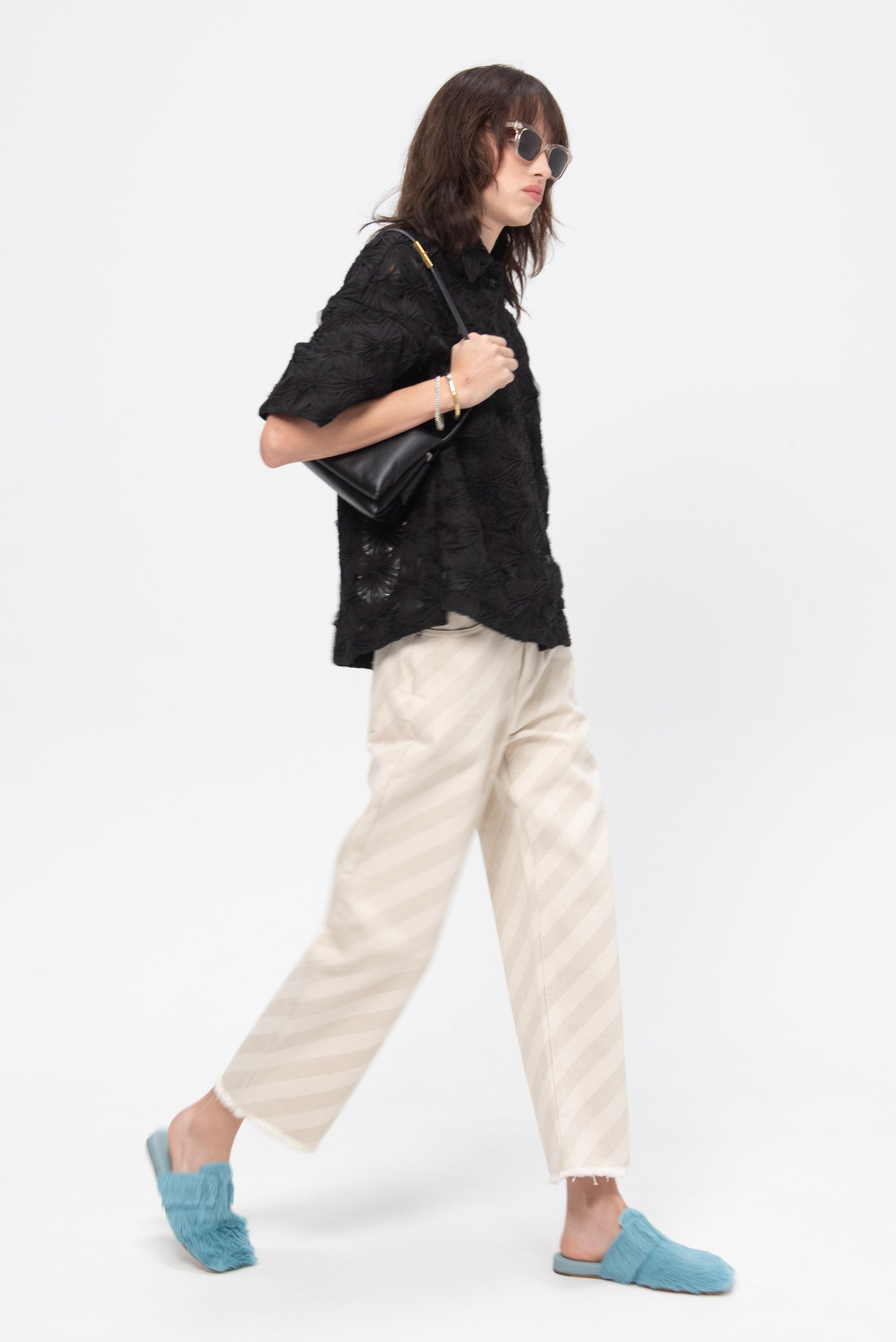 Trousers 5 Pocket Boyfriend Fit, Bone