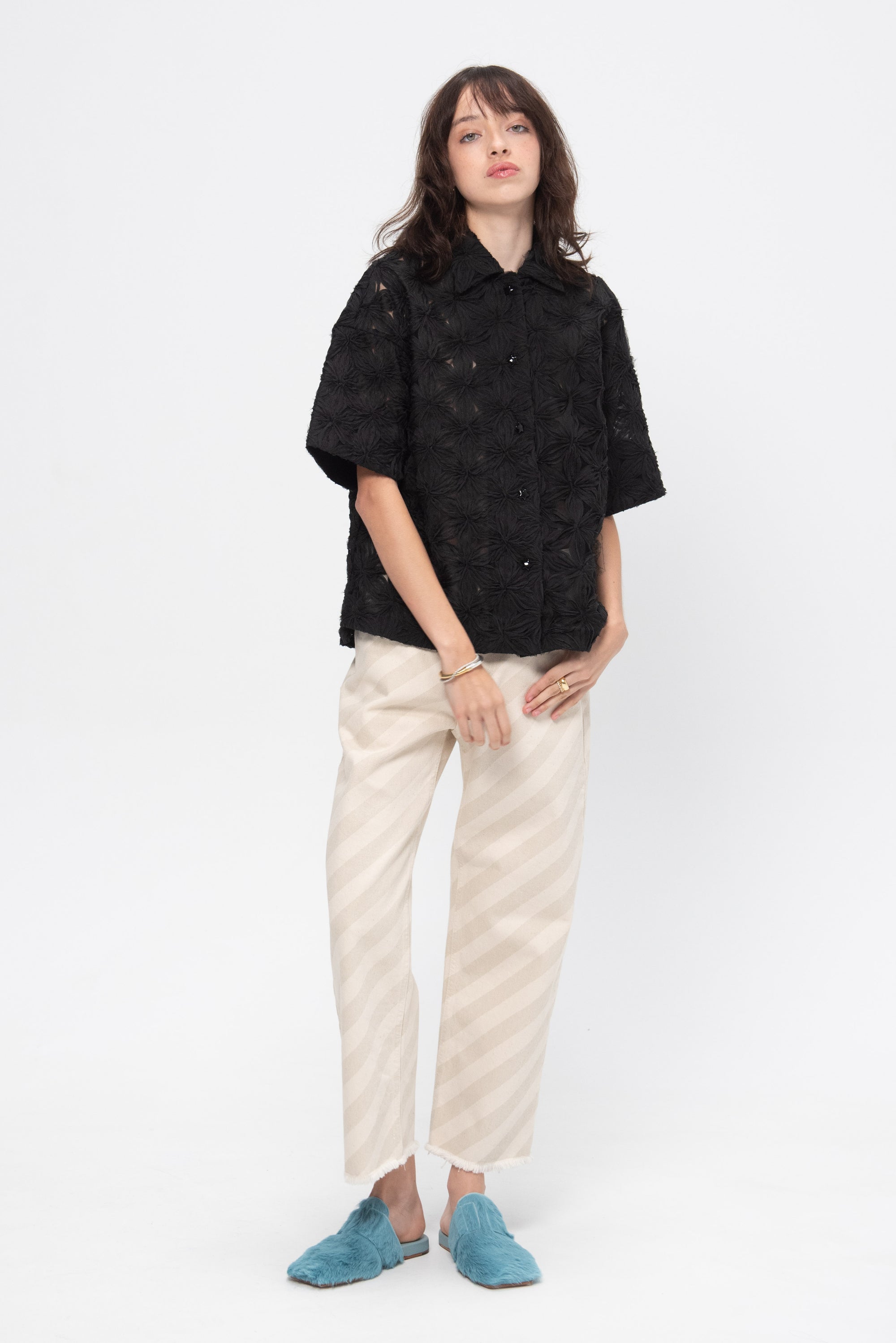 Trousers 5 Pocket Boyfriend Fit, Bone