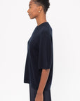 TIBI - Washable Cashmere Oversized Easy T, Navy