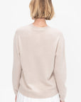 Washable Cashmere Easy V-Neck Sweater, Oatmeal Melange